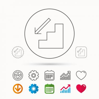 Alt katta simgesi. Yön ok işareti.