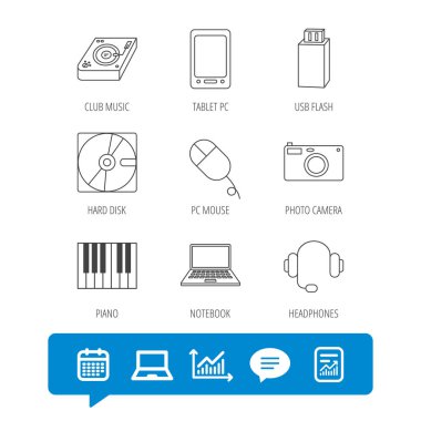 Tablet PC, Usb birden parlamak ve dizüstü dizüstü bilgisayar simgeleri.