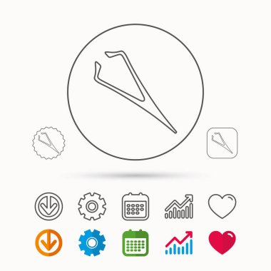 Kaş cımbız simgesi. Kozmetik donatımı işareti.