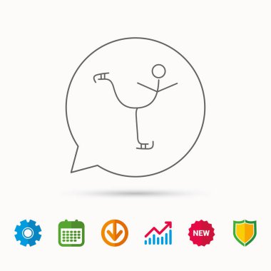 Artistik Patinaj simgesi. Profesyonel kış spor.