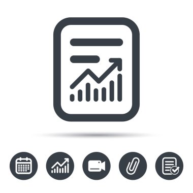 Rapor dosya simgesi. Belge sayfası istatistikleri ile.