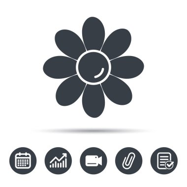 Çiçek simgesi. Çiçekçi bitki yaprakları işareti ile.