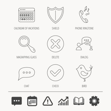 Telefon zil sesi, konuşma balonu simgeler sohbet.