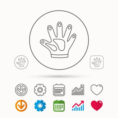 İnşaat eldiven simgesi. Tekstil koruma.