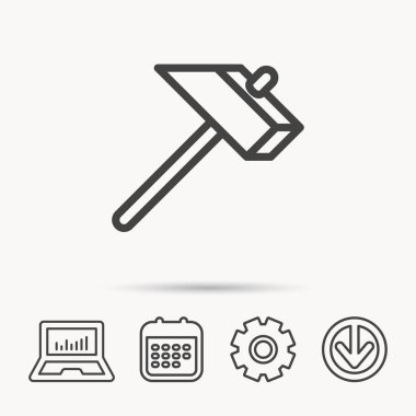 Çekiç simgesi. Onarım veya düzeltme işareti.