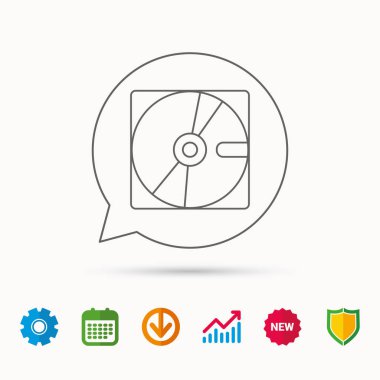 Sabit disk simgesi. Sabit disk depolama işareti.