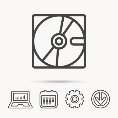 Sabit disk simgesi. Sabit disk depolama işareti.