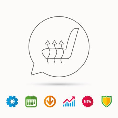 Isıtmalı koltuk simge. Sıcak autoarmchair işareti.