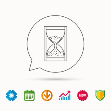 Kum saati simgesi. Kum saati işareti.