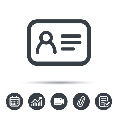 Kimlik kartı simgesi. Kişisel kimlik belgesi.