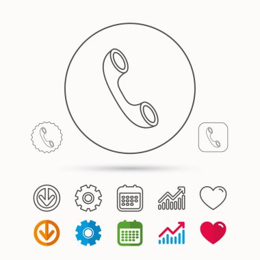 Telefon simgesi. Çağrı işareti.