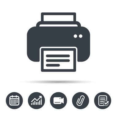 Yazıcı simgesi. Baskı teknolojisi işareti Makaleler.