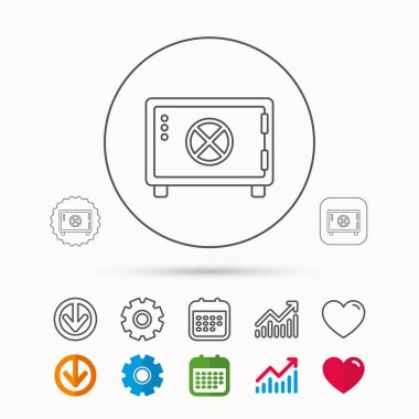 Güvenli simgesi. Para Kasası işareti.