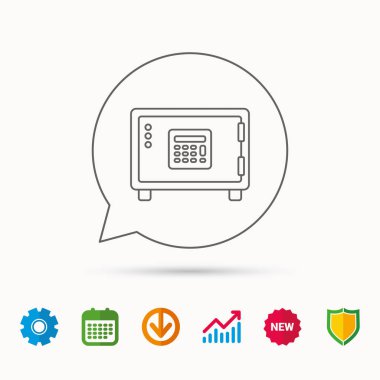 Güvenli simgesi. Para Kasası işareti.