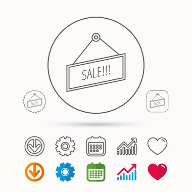 Satılık simgesi. Reklam banner etiket işareti.