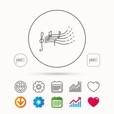 Çocuklar kutsal kişilerin resmi için şarkılar. Müzik notaları, melodi işareti.