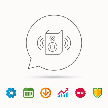 Ses simgesi. Müzik hoparlör işareti.