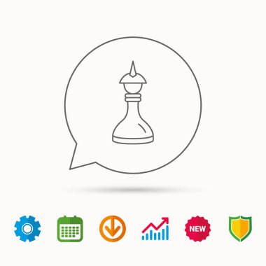 Strateji simgesi. Satranç Kraliçe veya Kral işareti.