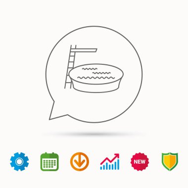 Yüzme Havuzu simgesi. Su işareti atlama.