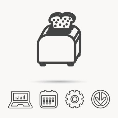 Ekmek kızartma makinesi simgesi. Sandviç makinesi işareti.
