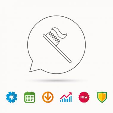 Diş fırçası simgesi. Diş macunu işareti.