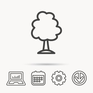 Ağaç simgesi. Orman ahşap işareti.