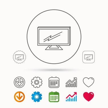 LCD tv simgesi. Monitör oturum açtı.