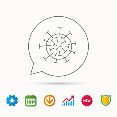 Virüs simgesi. Moleküler hücre işareti.