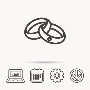 Alyans simgesi. Gelin ve damat takı.