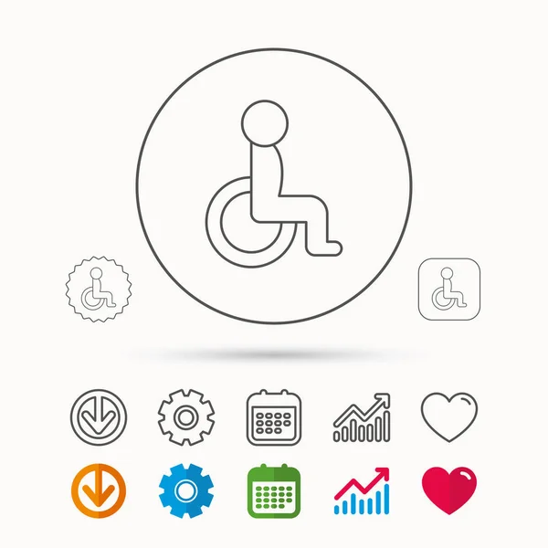 Disabled person icon. Human on wheelchair sign. — Stock Vector