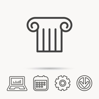 Antik sütun simgesi. Antik Müzesi işareti.