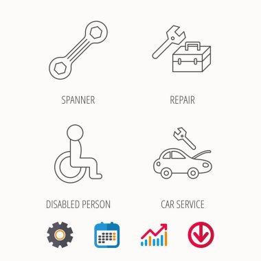 Araç kutusu, spanner aracı ve araba tamir Servisi.