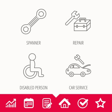 Araç kutusu, spanner aracı ve araba tamir Servisi.