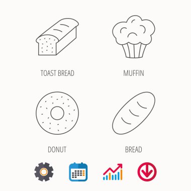 Çörek, çörek ve tost ekmeği simgeleri.