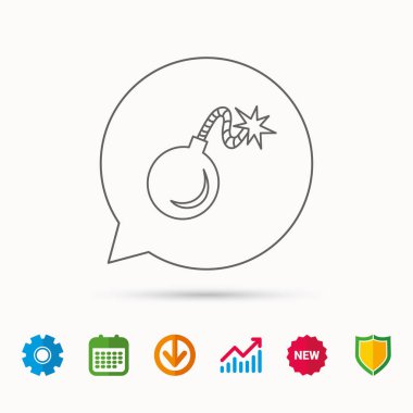 Retro bomba simgesi. Patlama patlayabilir işareti.