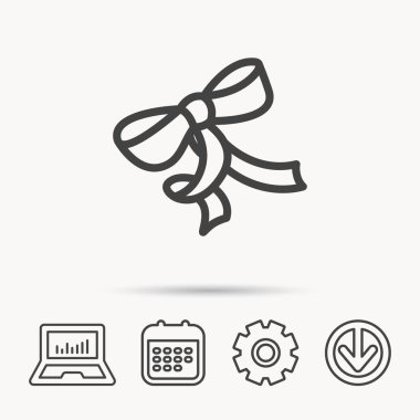 Hediye yay simgesi. Mevcut dekorasyon işareti.