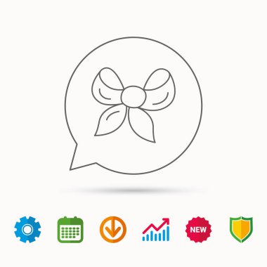 Hediye yay simgesi. Mevcut dekorasyon işareti.