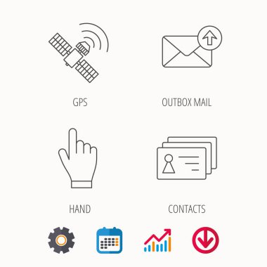 El işaretçisi, kişiler ve gps uydu simgeler.