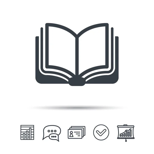 Boekpictogram. Studie literatuur teken. — Stockvector