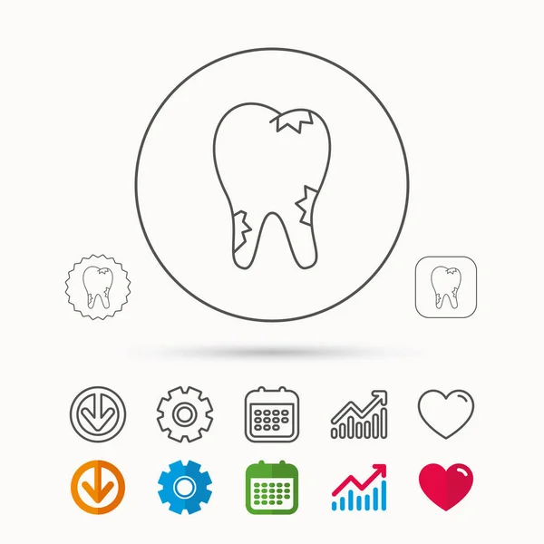 Caries icon. Tooth health sign.