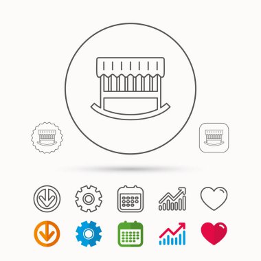 Bebek beşik yatak simgesi. Beşik veya karyolası işareti.