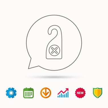 Simge rahatsız etmeyin. Kapı askı işareti uyku.