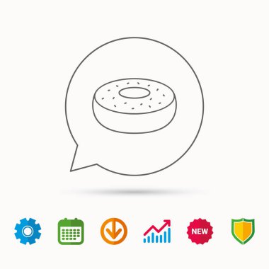 Donut kutsal kişilerin resmi. Tatlı çörek işareti.