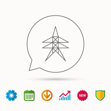 Elektrik istasyonu simgesi. Güç Kulesi işareti.