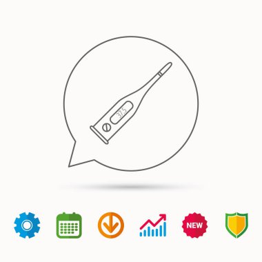 Elektronik termometre simgesi. Ölçü aracı.