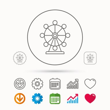 Dönme dolap simgesi. Eğlence Parkı işaret.