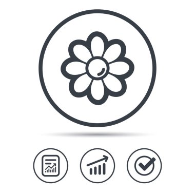 Çiçek simgesi. Çiçekçi bitki yaprakları işareti ile.