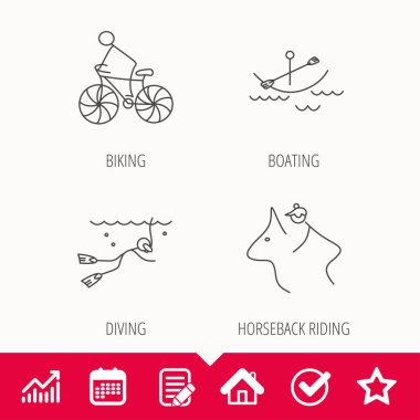 Dalış, Bisiklet ve simgeler binicilik.