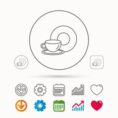 Kahve fincanı simge. Yiyecek ve içecek işareti.