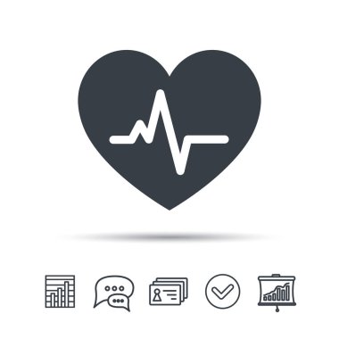 Kalp atışı simgesi. Kardiyoloji sembolü.